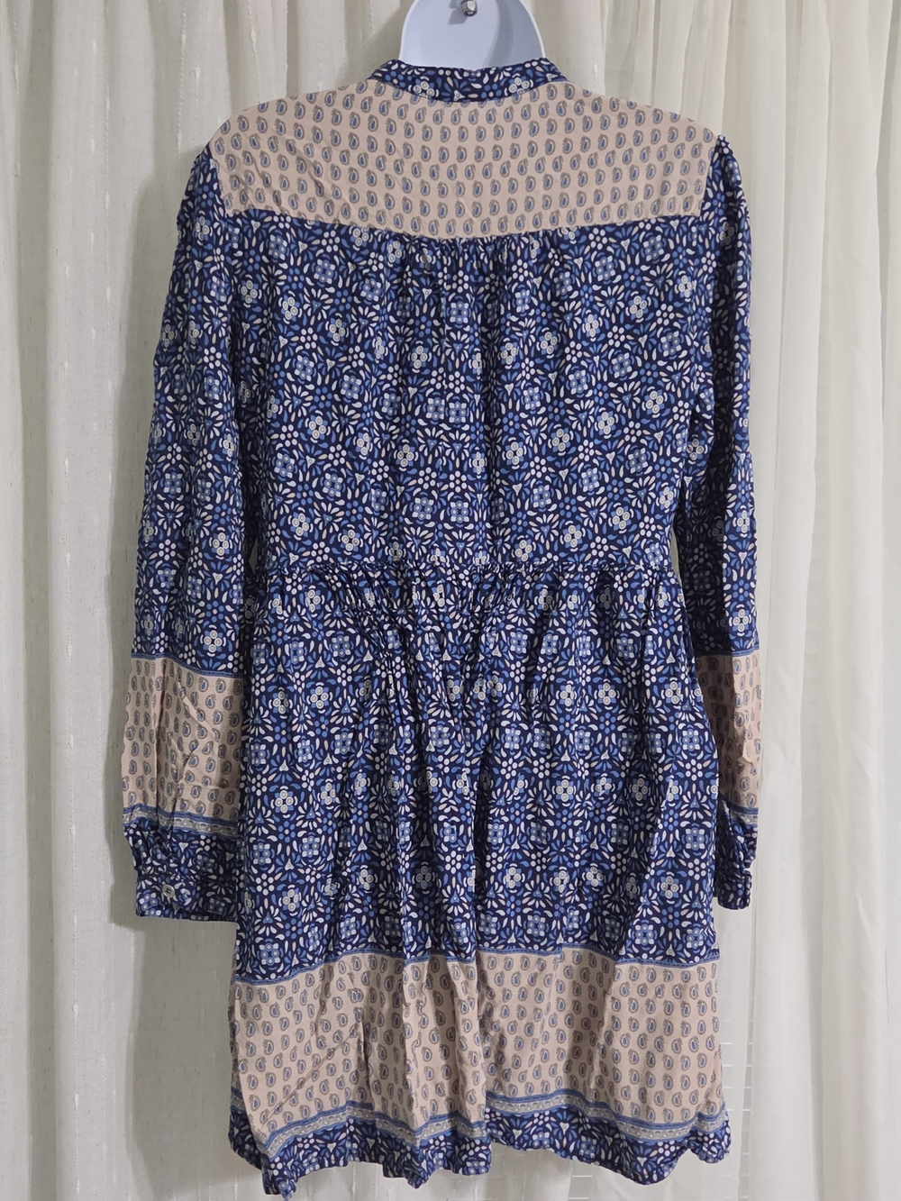 En Creme Blue & Cream Paisley Long Sleeve Tunic Dress - Picture 6 of 8